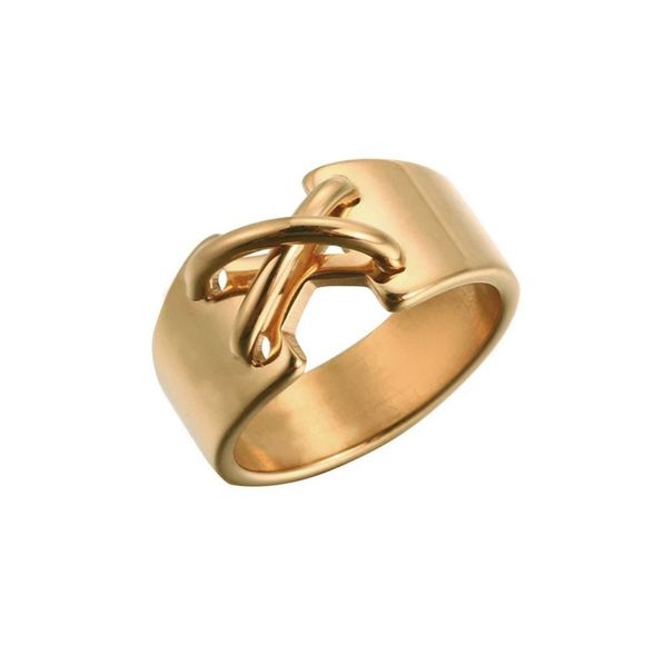 Cross Design Gold Plated Ring, Size 7 - Picture 5 of 11